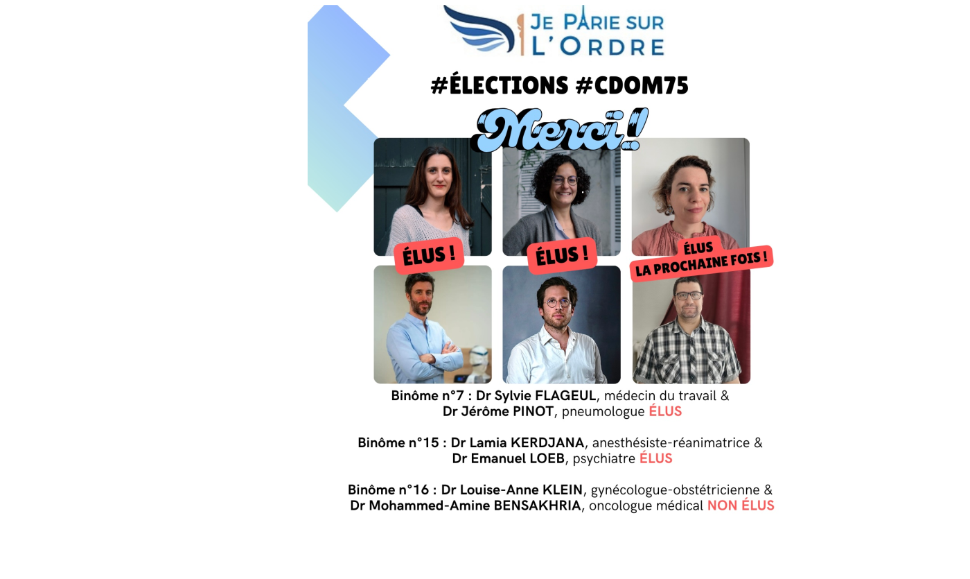 Quatre jeunes médecins élus au Conseil départemental de l'Ordre des médecins ! 